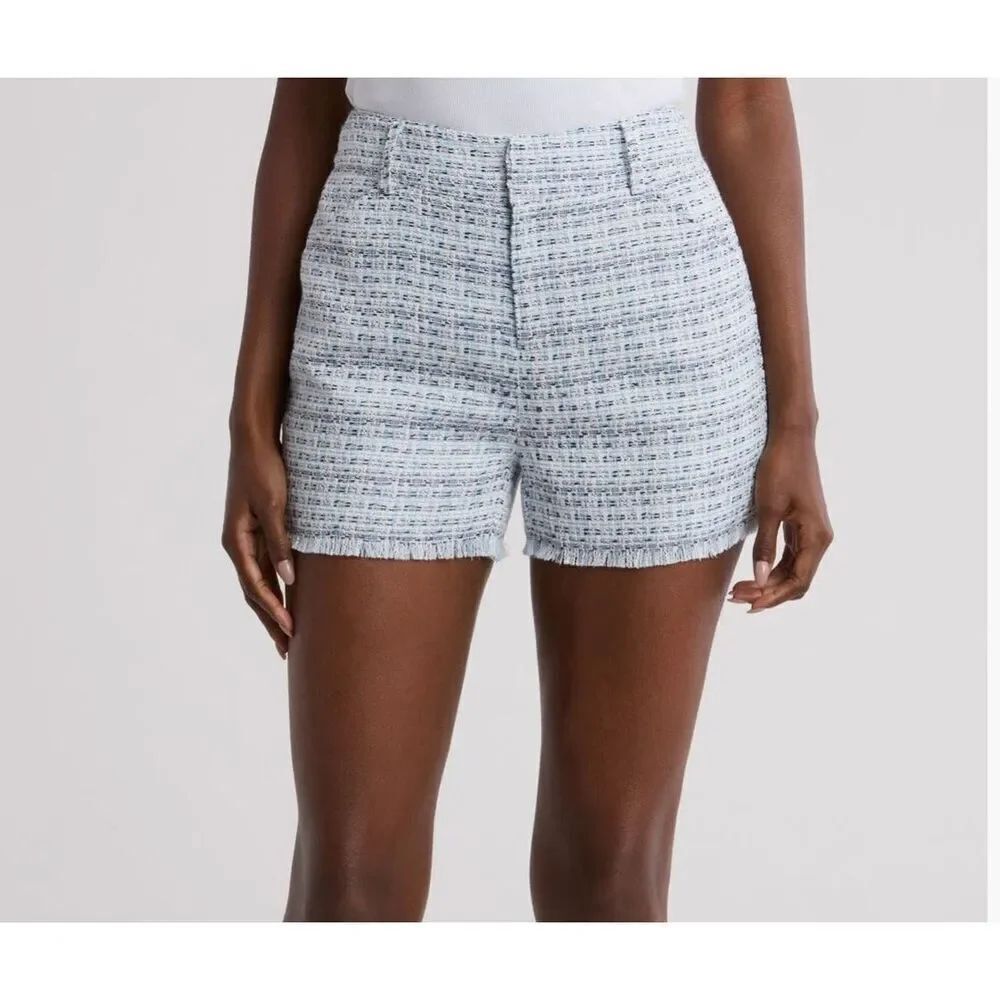 Calvin Klein Blue Slim Fit Tweed Shorts US 10 MSRP $79 NEW